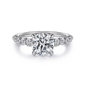 Gabriel & Co | 14K White Gold Round Diamond Engagement Ring