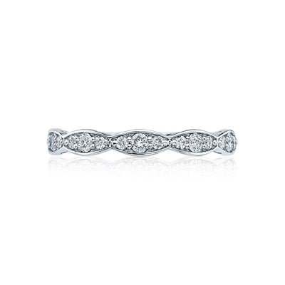 Tacori 18k White Gold Sculpted Crescent Diamond Wedding Band (0.3 CTW)