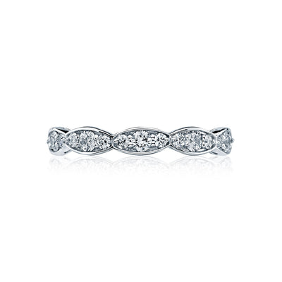 Tacori 18k White Gold Sculpted Crescent Diamond Eternity Wedding Band (0.9 CTW)