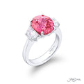 Pink Sapphire &amp; Diamond Ring 4.68 ct. Certified Oval Cut