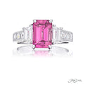 Ring featuring 2.16ct. emerald-cut pink sapphire