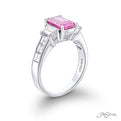 Ring featuring 2.16ct. emerald-cut pink sapphire