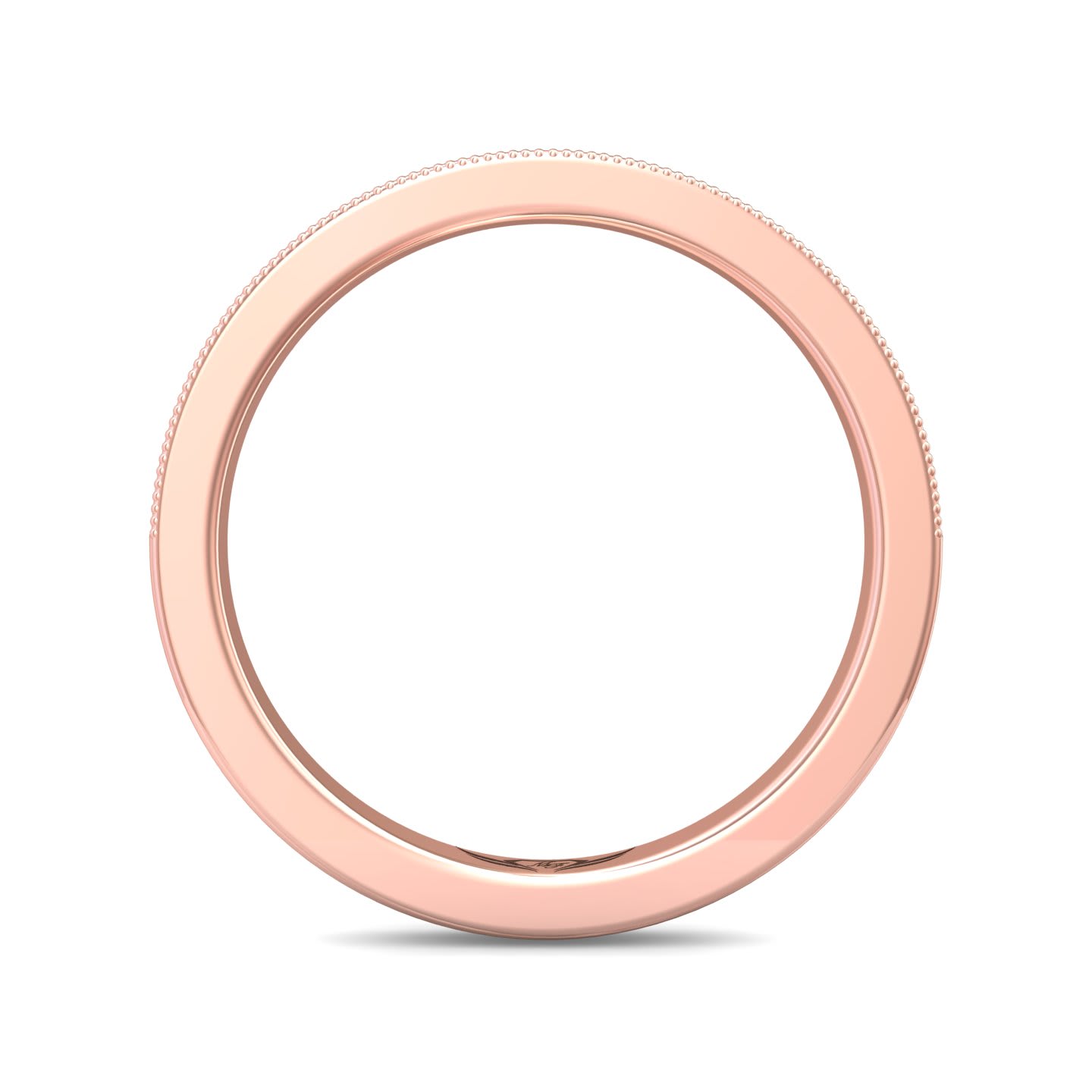 FlyerFit Micropave 18K Pink Gold Wedding Band