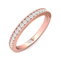 FlyerFit Micropave 18K Pink Gold Wedding Band