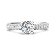 FlyerFit Micropave 14K White Gold Engagement Ring