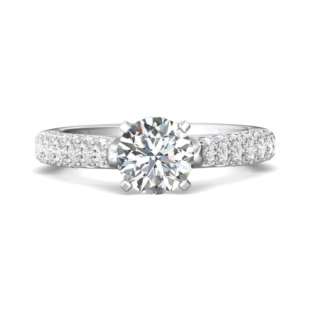 FlyerFit Micropave 14K White Gold Engagement Ring