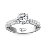 FlyerFit Micropave 14K White Gold Engagement Ring