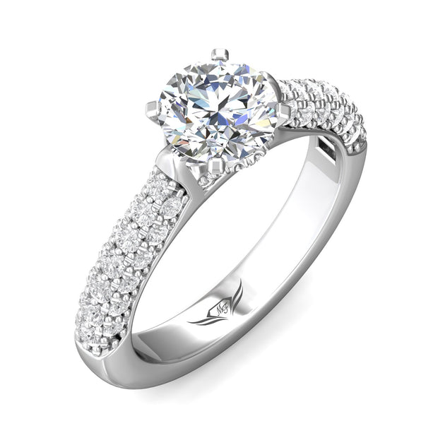 FlyerFit Micropave 14K White Gold Engagement Ring