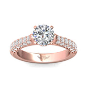 FlyerFit Micropave 14K Pink Gold Engagement Ring