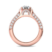 FlyerFit Micropave 14K Pink Gold Engagement Ring