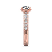 FlyerFit Micropave 14K Pink Gold Engagement Ring