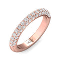 FlyerFit Micropave 18K Pink Gold Wedding Band