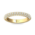 FlyerFit Micropave 14K Yellow Gold Wedding Band