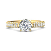 FlyerFit Micropave 14K Yellow Gold Engagement Ring