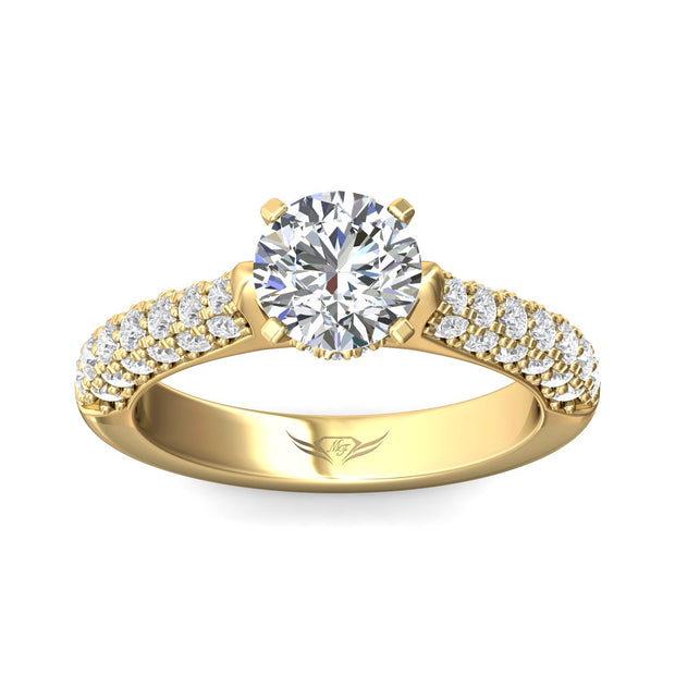 FlyerFit Micropave 14K Yellow Gold Engagement Ring