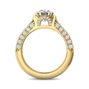 FlyerFit Micropave 14K Yellow Gold Engagement Ring