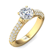 FlyerFit Micropave 14K Yellow Gold Engagement Ring