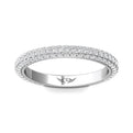 FlyerFit Micropave 14K White Gold Wedding Band