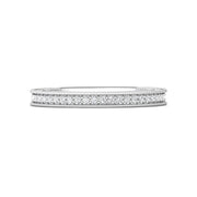 FlyerFit Micropave 14K White Gold Wedding Band