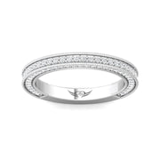 FlyerFit Micropave 14K White Gold Wedding Band