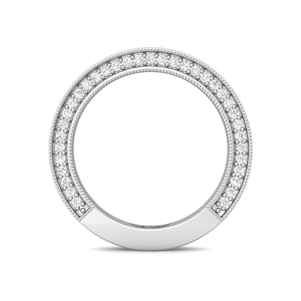 FlyerFit Micropave 14K White Gold Wedding Band