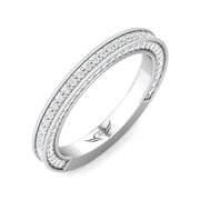 FlyerFit Micropave 14K White Gold Wedding Band