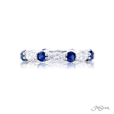 Sapphire &amp; Diamond Eternity Band Marquise &amp; Round 1.07 ctw.