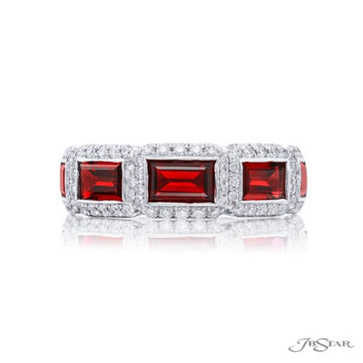 Ruby &amp; Diamond BandBaguette &amp; Micro Pave