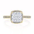 Princess with Cushion Bloom Engagement Ring