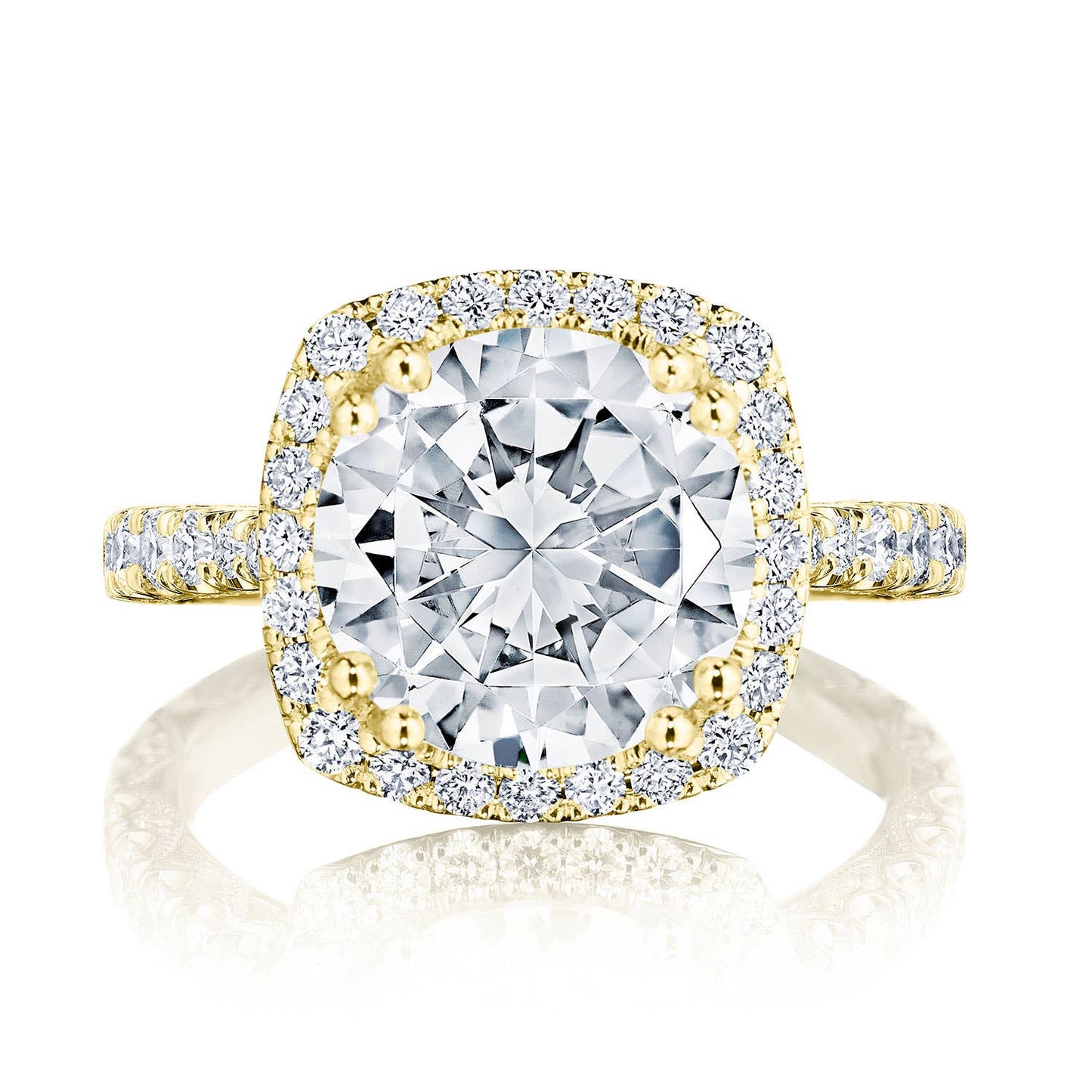 Round with Cushion Bloom Engagement Ring