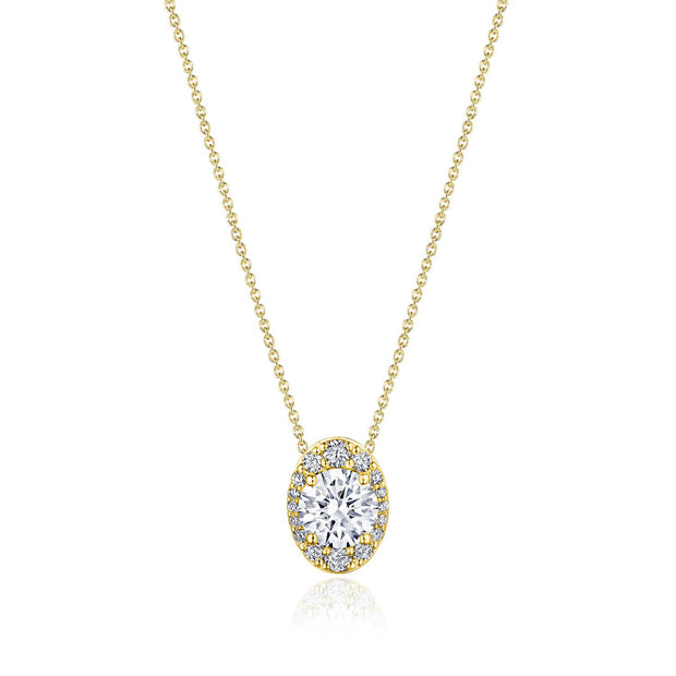 17"" Vertical Oval Bloom Diamond Necklace