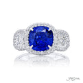 Sapphire &amp; Diamond Ring 3.47 ct. Cushion-Cut GIA Certified