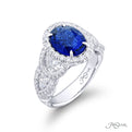 Sapphire &amp; Diamond Ring 3.69 ct. Oval Cut Certified