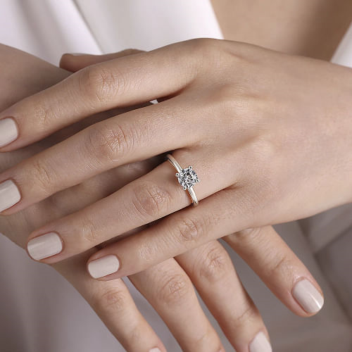 Gabriel & Co | Lark - 14K White Gold Round Solitaire Engagement Ring