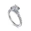 Gabriel & Co | 14K White Gold Round Diamond Engagement Ring