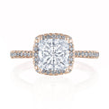 Princess with Cushion Bloom Engagement Ring