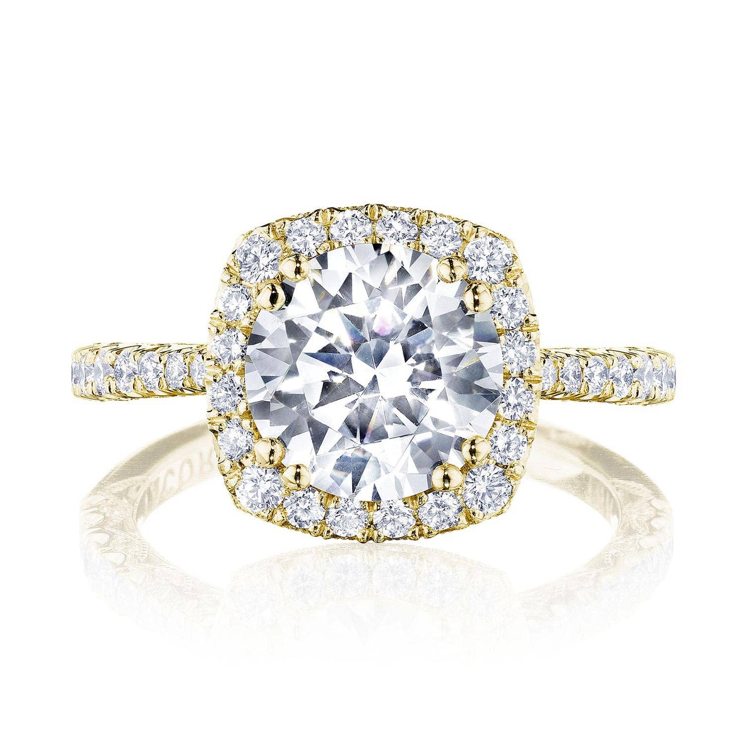 Round with Cushion Bloom Engagement Ring