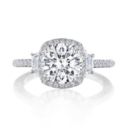 Cushion 3-Stone Engagement Ring