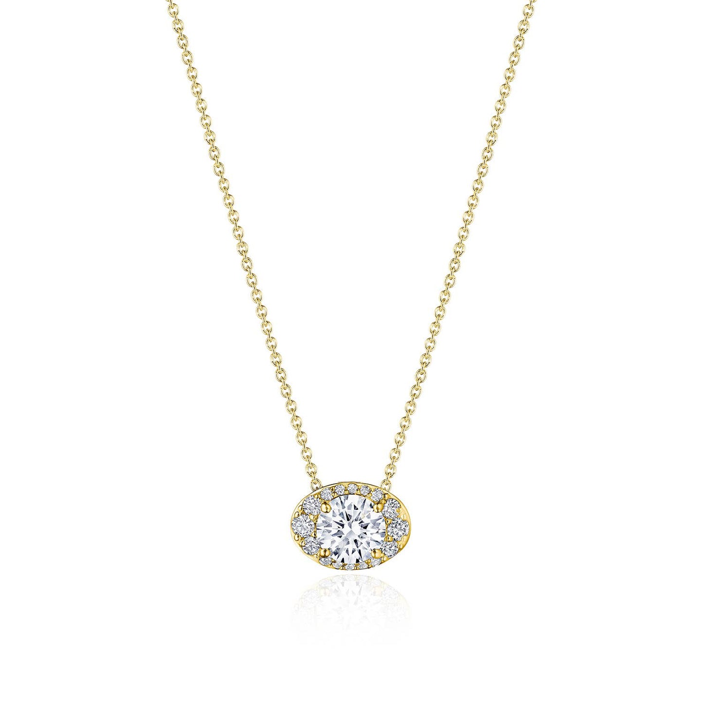 17"" Horizontal Oval Bloom Diamond Necklace