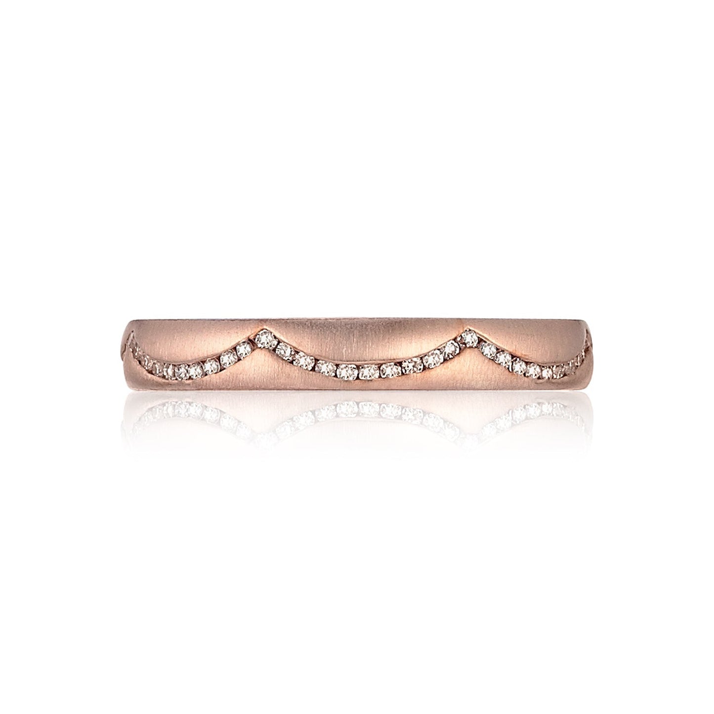 Tacori 18k Rose Gold Sculpted Crescent Diamond Wedding Band (0.25 CTW)