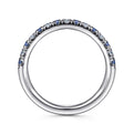 14K White Gold 15 Stone Diamond and Sapphire Anniversary Band