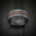 Tantalum and Dragon Scale Textured 14K Rose Gold Men's Ring