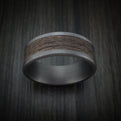 Tantalum and Wood Knot Textured 14K Rose Gold Men's Ring