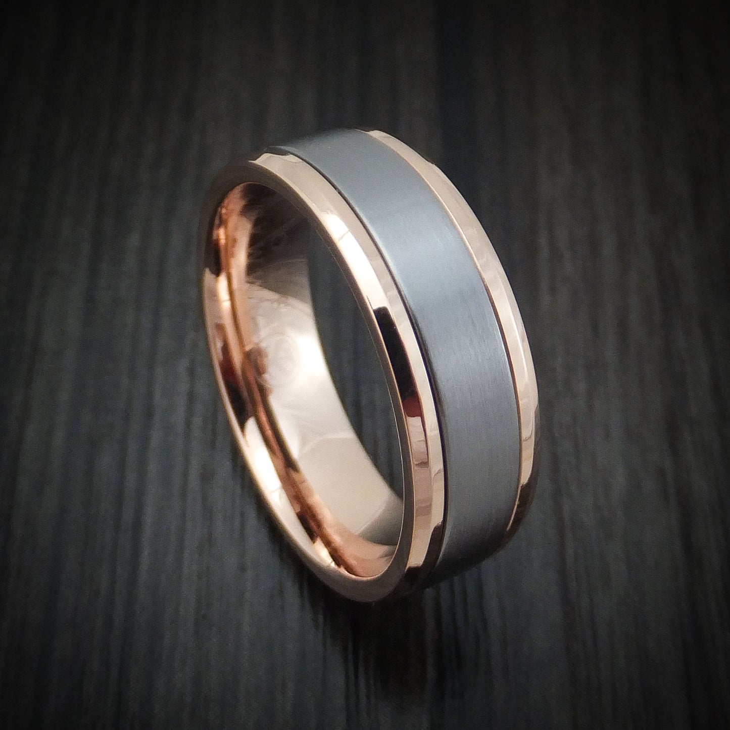 14K Rose Gold and Tantalum Men's Ring