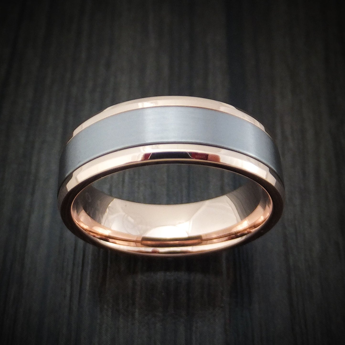 14K Rose Gold and Tantalum Men's Ring