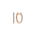 14K Rose Gold Classic 15mm Pavé Diamond Huggies