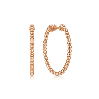 14K Rose Gold 30mm Bujukan Classic Hoop Earrings