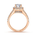 14K Rose Gold Oval Halo Diamond Engagement Ring