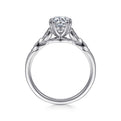 Vintage Inspired Platinum Round Split Shank Diamond Engagement Ring