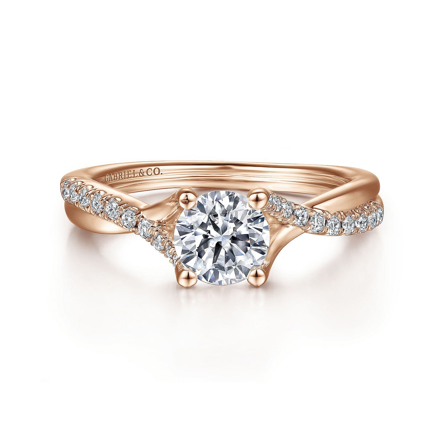 14K Rose Gold Round Diamond Engagement Ring